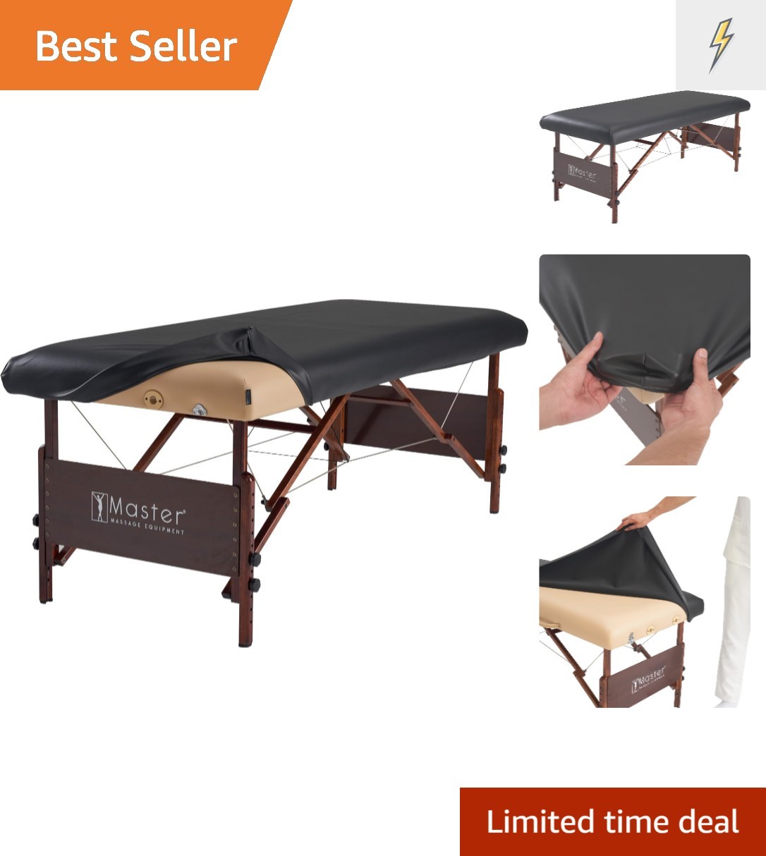 High-Quality Black Protection Cover for Massage Tables - Stain & Water Resistant