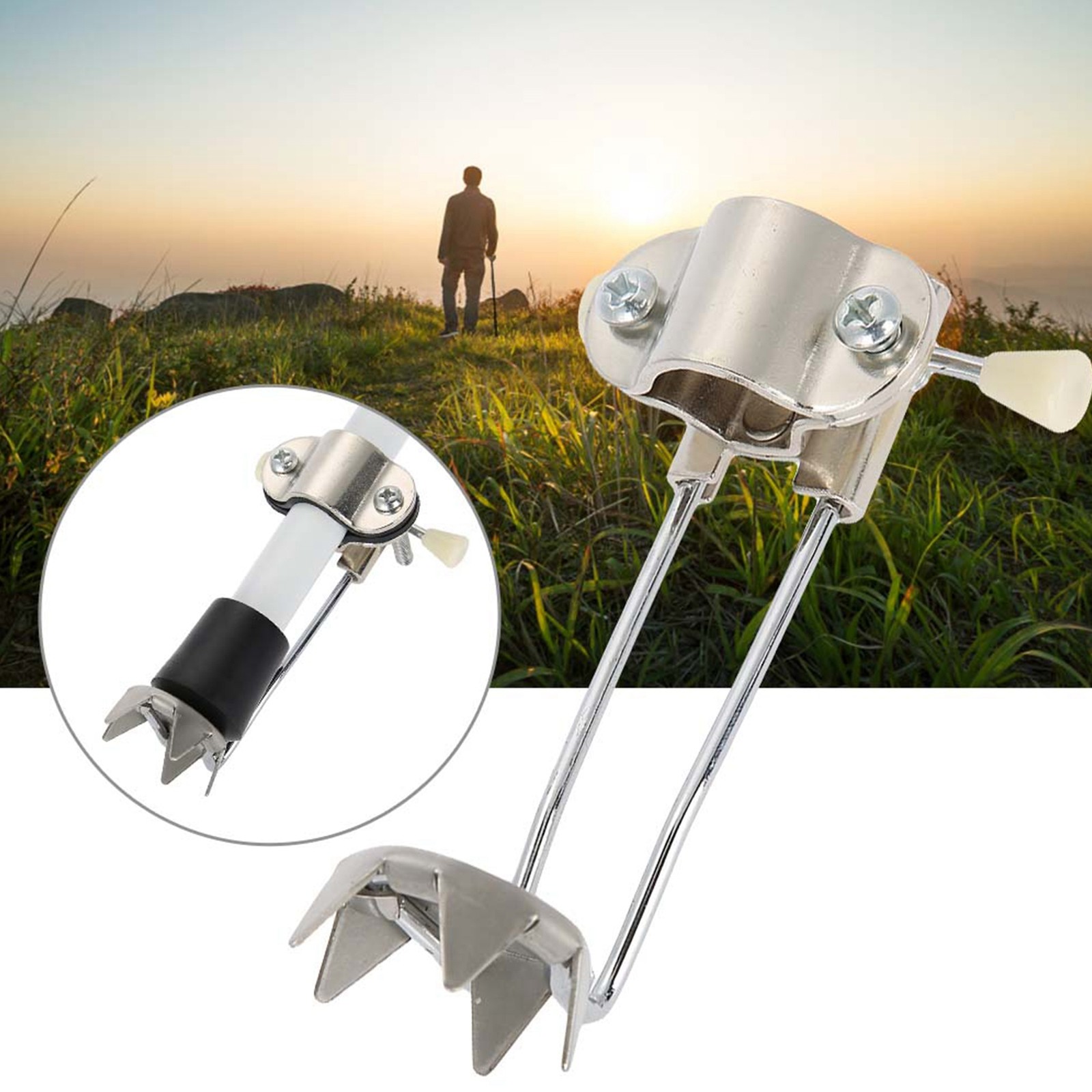 Ice Claw Grip Attachment for Trekking Poles - Protects Poles from Scratches