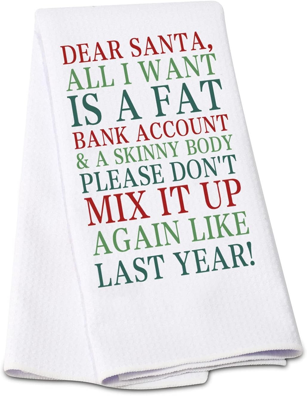G2TUP Funny Christmas Santa Kitchen Towel, Dear Small, Kt