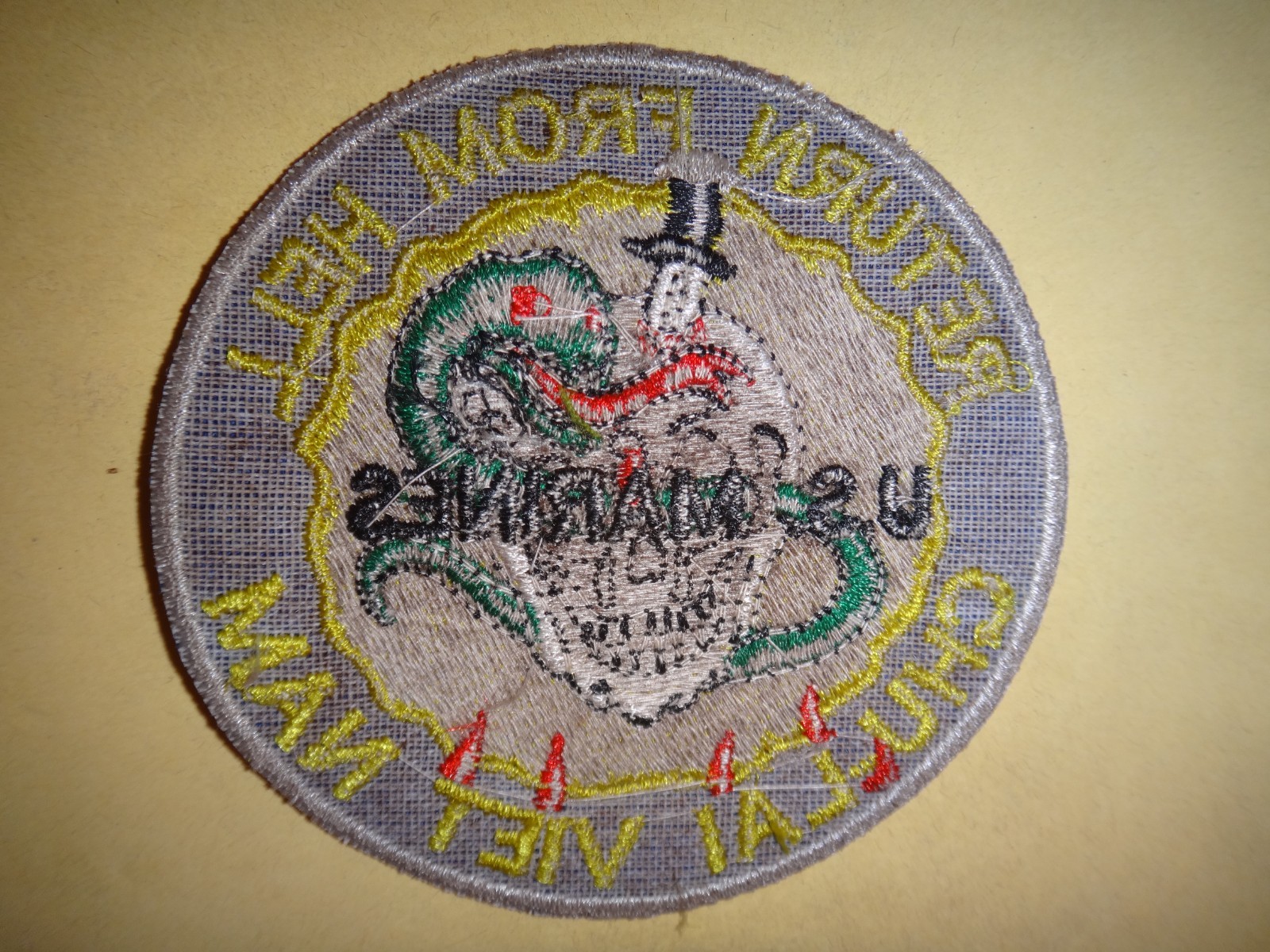 USMC Marine RETURN FROM HELL, CHU LAI Air Base Vietnam War Patch