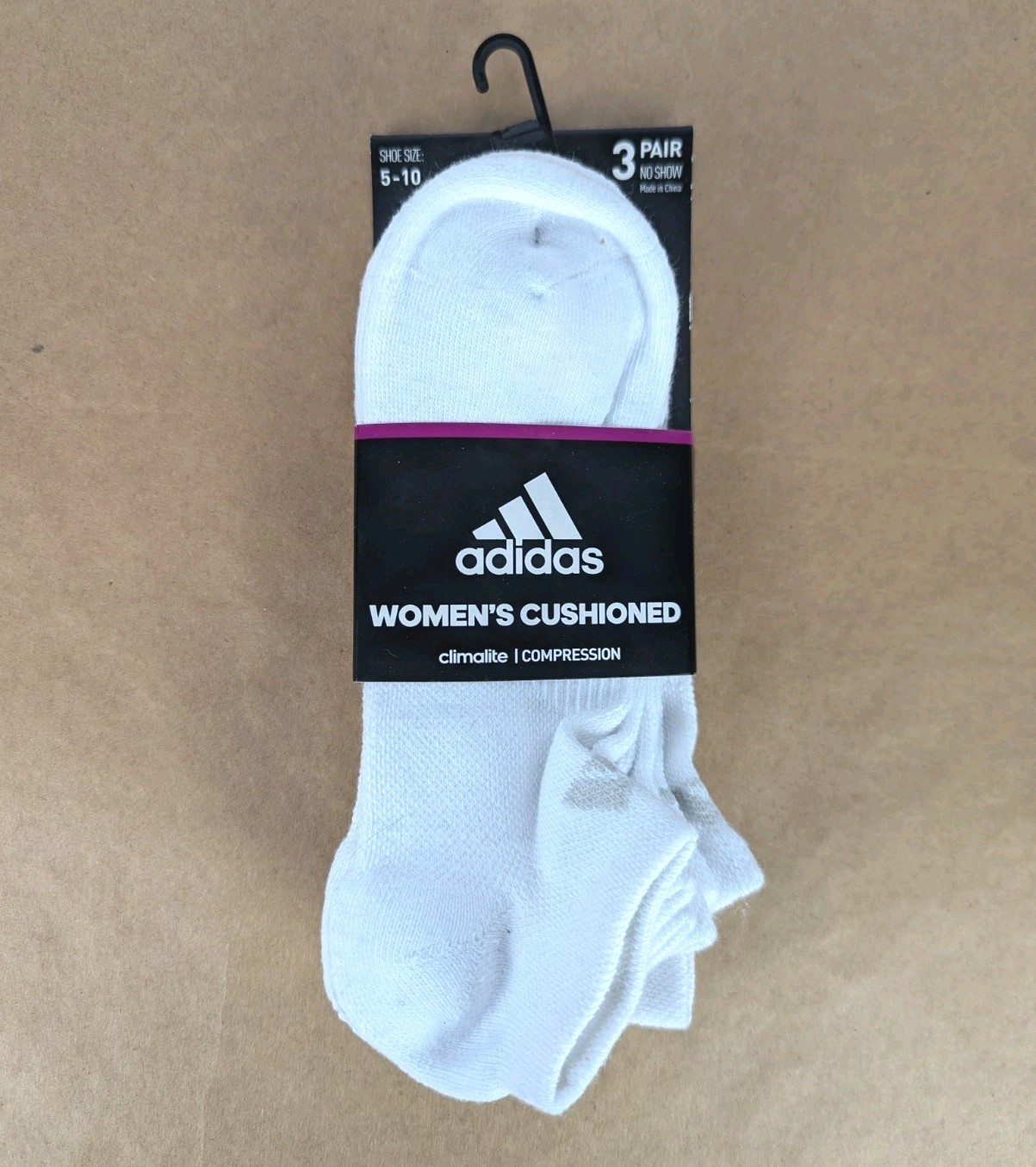 NEW Adidas Sz 5-10 Womens 3 Pair Superlite No Show Socks Climalite Compression