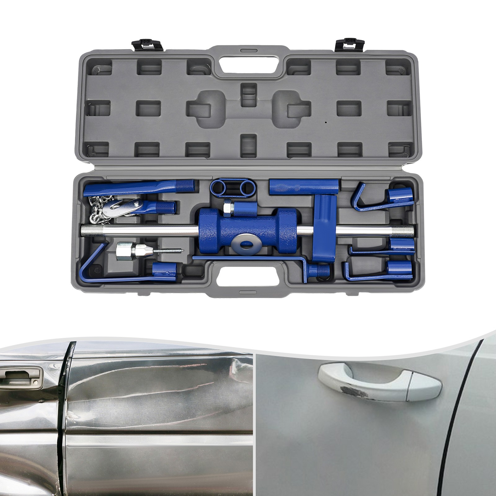 Automotive Hammer Puller Frame Slide Hammer Dent Pulling Tool Kit Long Shaft
