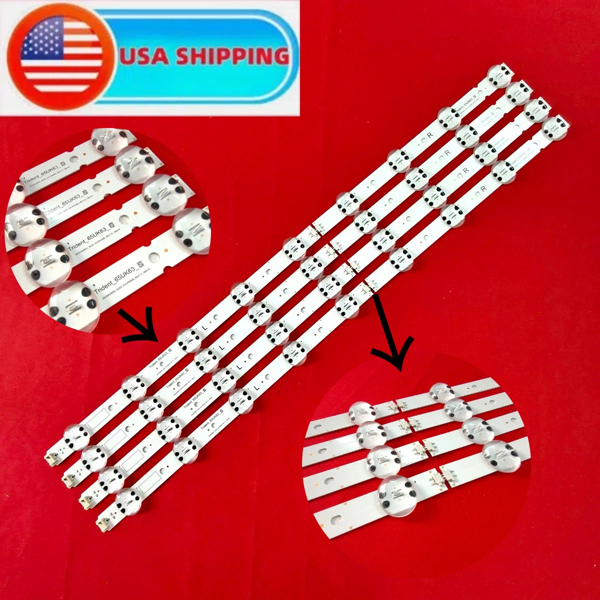 65UK63/65 (4) LG 65UM6900PUA 65UN6950ZUA Backlight Strips Full Set SSC TRIDENT