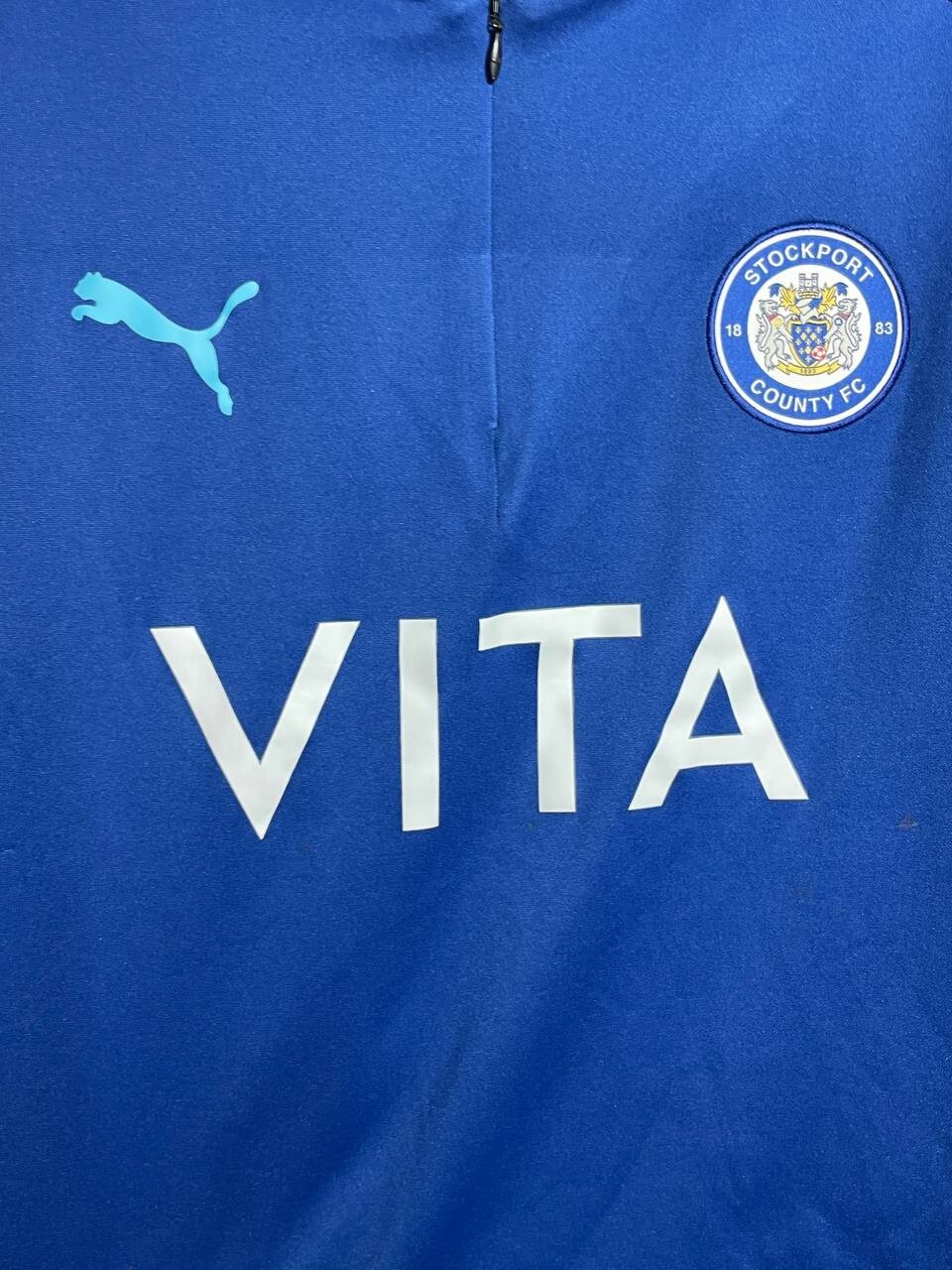 Stockport County Training Jacket Long Sleeve Blue Puma Polyester Mens Size M