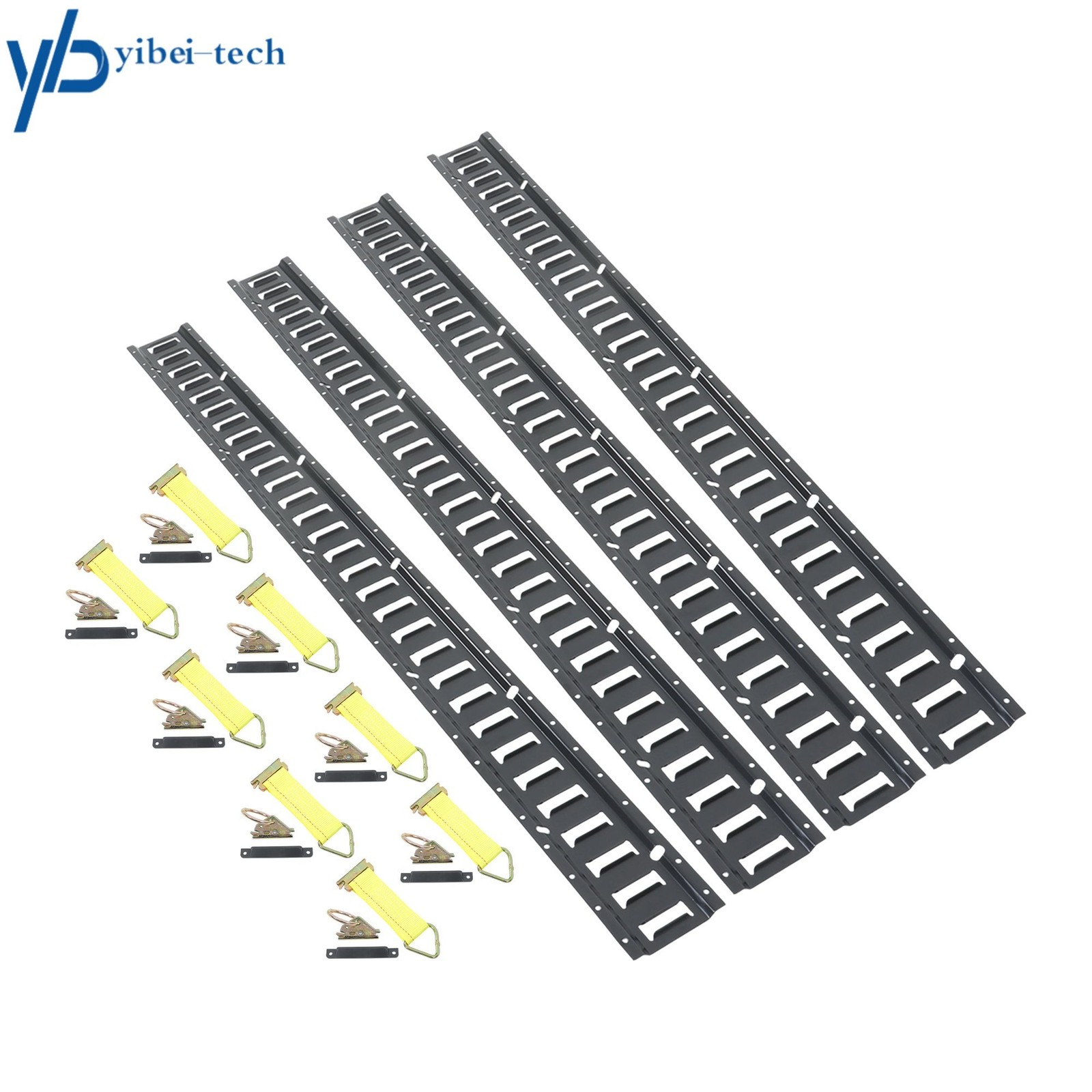 For Cargo Trailer 8 O Rings 5FT E-Tracks Set 4 Steel Rails D-Ring End Caps 28PCS
