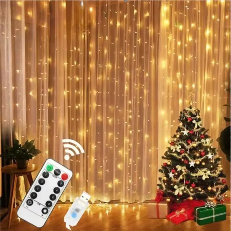 6x3M/3x3m Curtain Garland on The Window USB Power. Fairy Lights Festoon with Rem