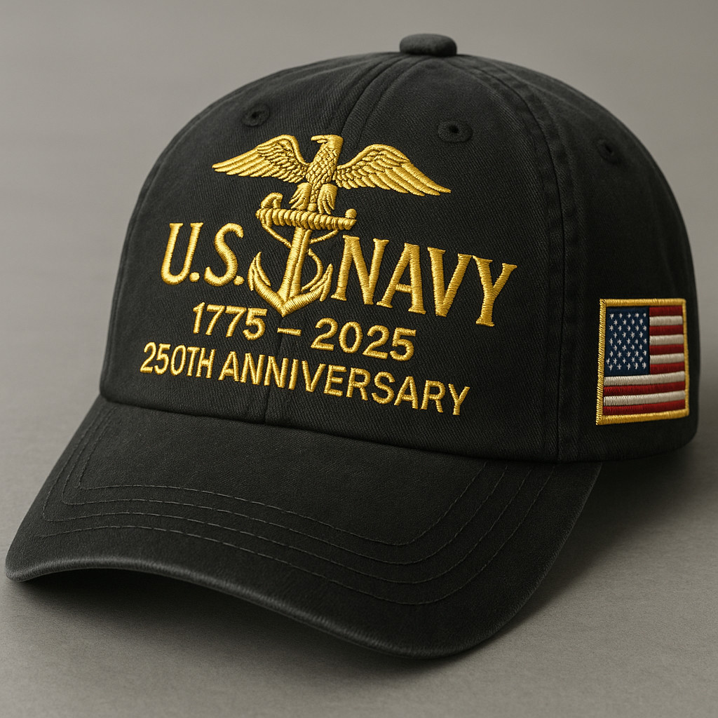 US Navy 1775–2025 250th Anniversary Military Veteran Gift Patriotic Hat