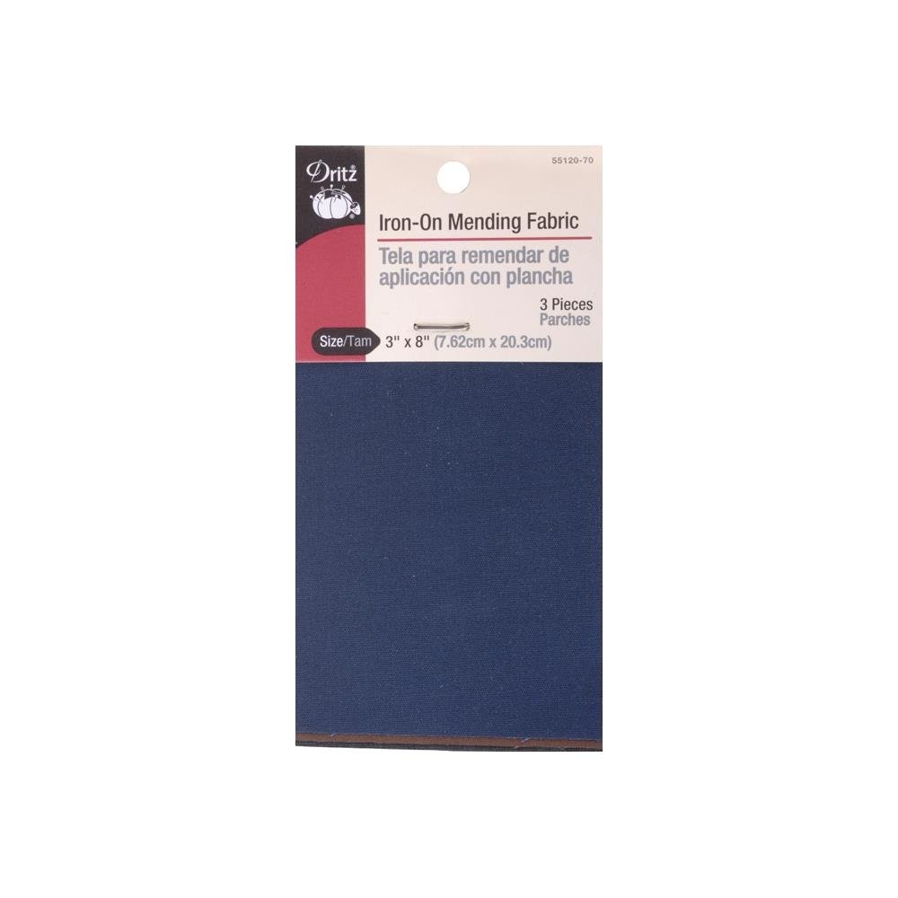 Dritz Iron On Mending Fabric Kit 3x8 Inch Black Brown Navy Easy Repairs