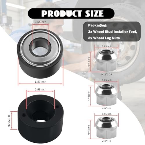 2PCS Wheel Stud Installer Tool OEM#22800,Heavy Duty Wheel Stud Removal Tool