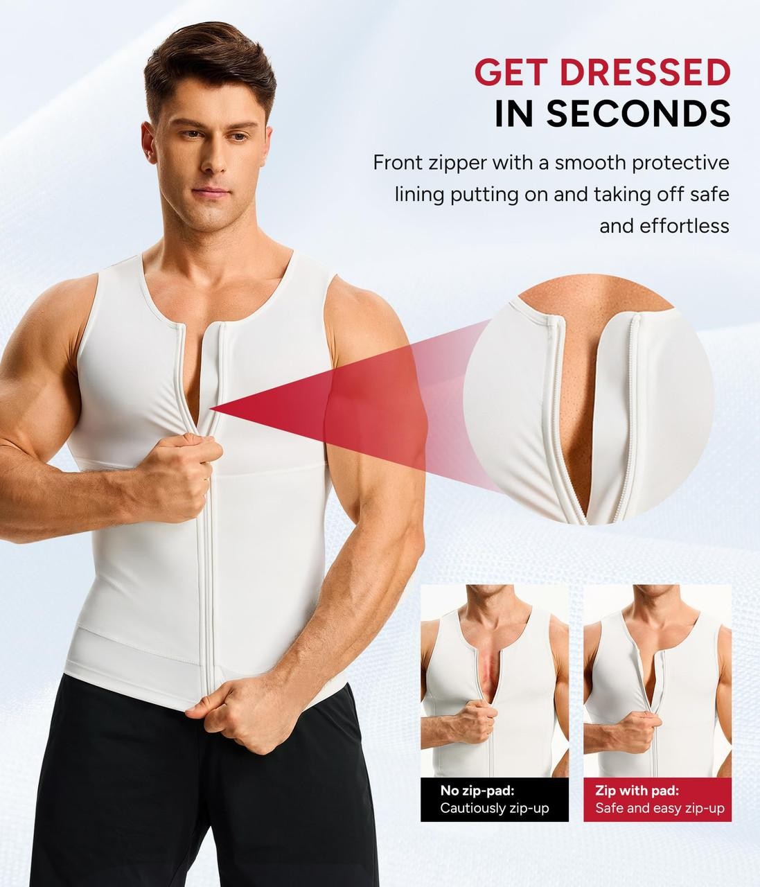 Nebility Compression Shirt Men Tank Top Compression Undershirt Mens Shapewear Bo