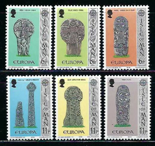 Isle of Man -  1978 6v. MNH Europa CEPT Tombstones Religious Carving Stones