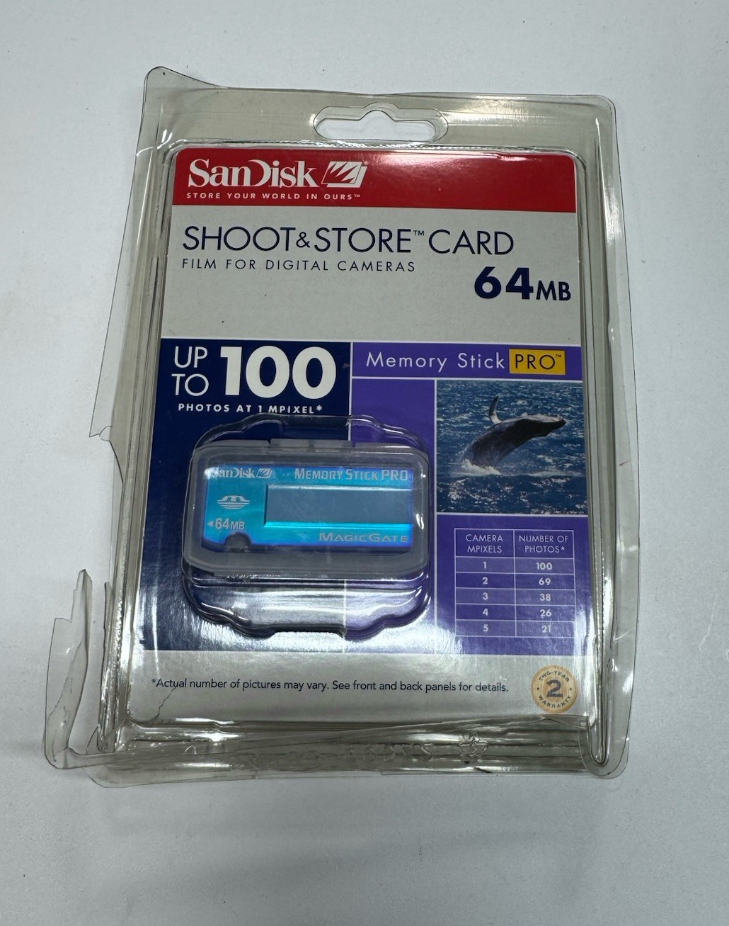 Sandisk 64MB/100 Picture Memory Stick (SDMSS-64-A10) New Old Stock