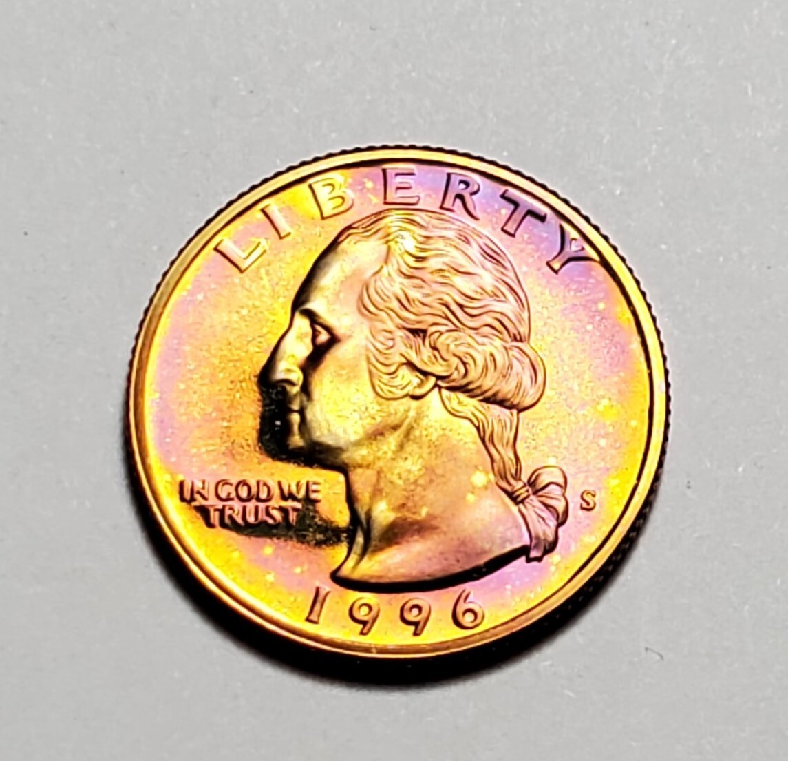 TONED 1996 S WASHINGTON QUARTER CLAD PROOF UNC #C1736