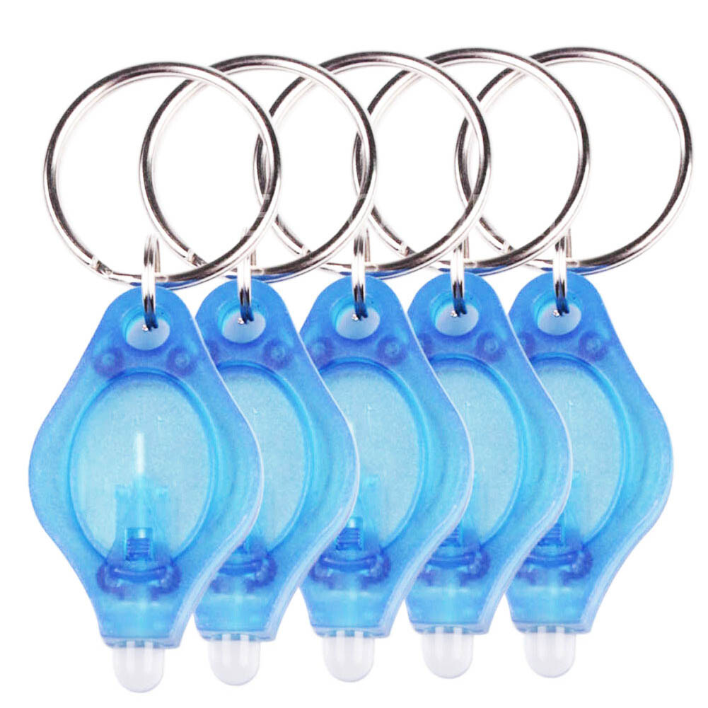 10/20Pcs LED Mini Keychain Flashlight Key Ring Light Bright Torch Outdoor Hiking