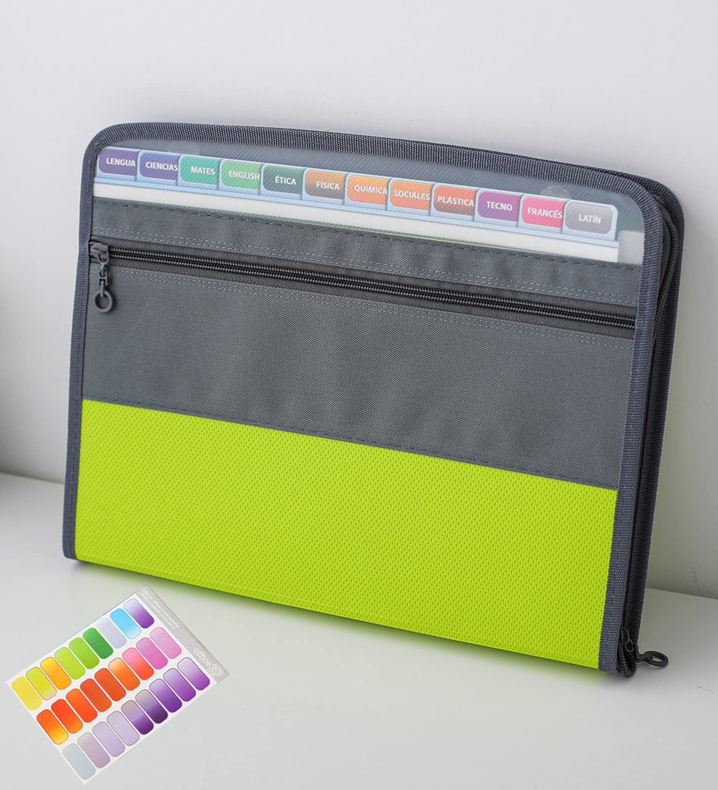 Expanding File Folder, 13 Pockets Document Organizer with Zipper, A4 Letter S...