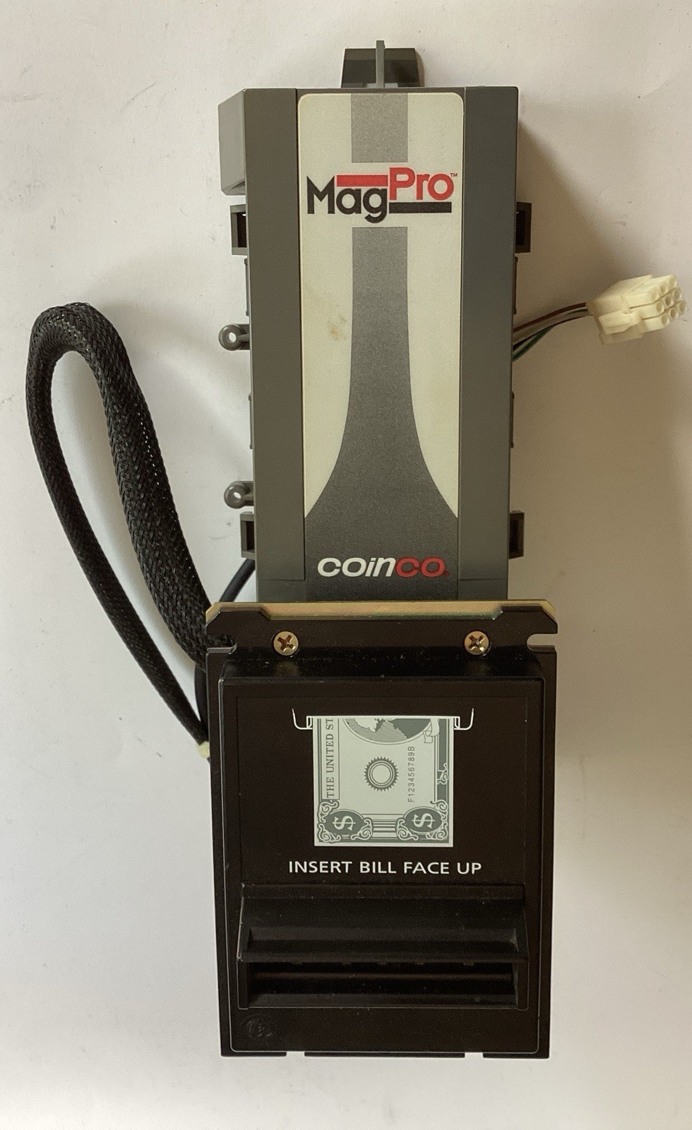 Coinco MagPro MAG32R bill acceptor/validator with 2 StackerBoxes Untested