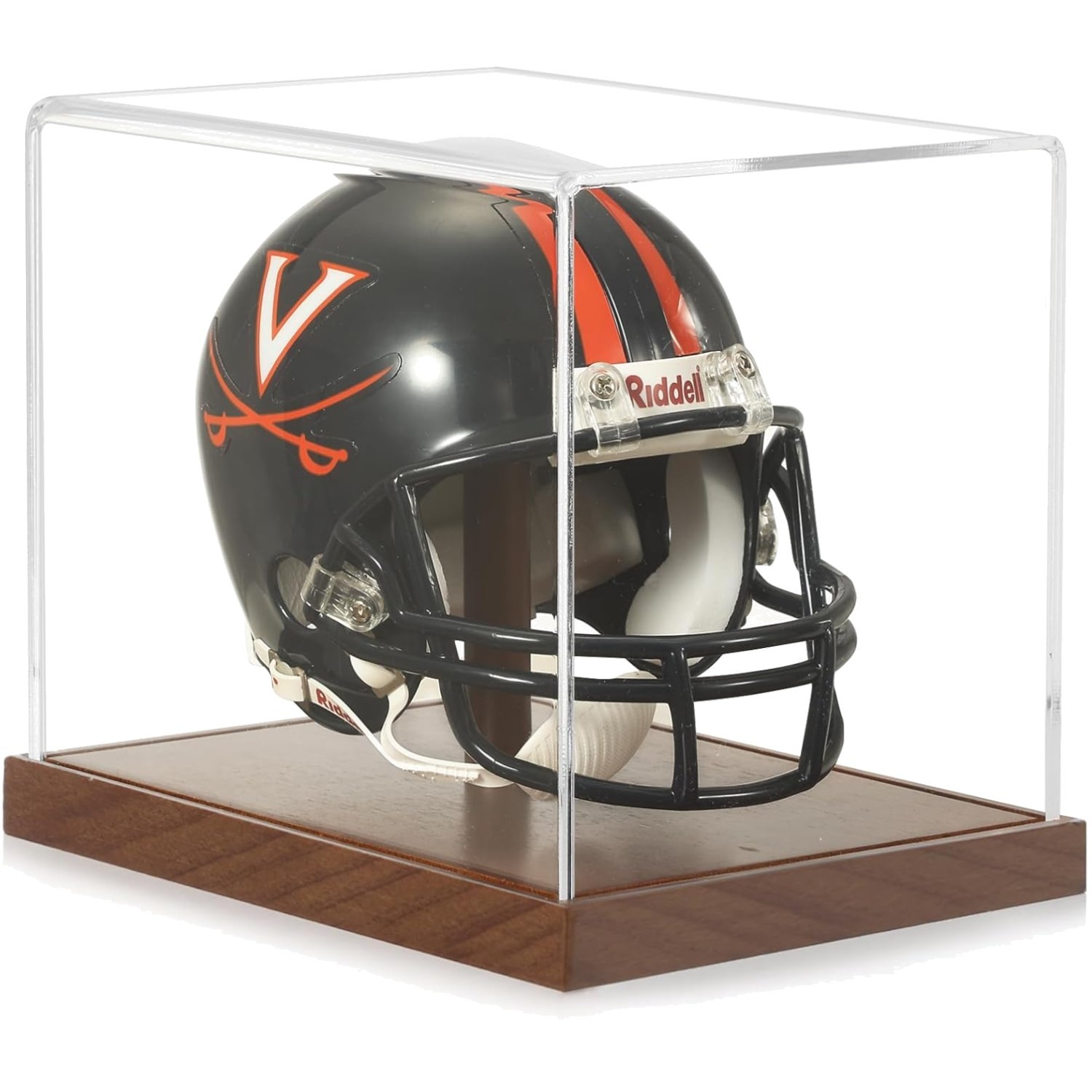 Versatile Mini Helmet Display Case with Wood Base - Gift for Sports Enthusiasts