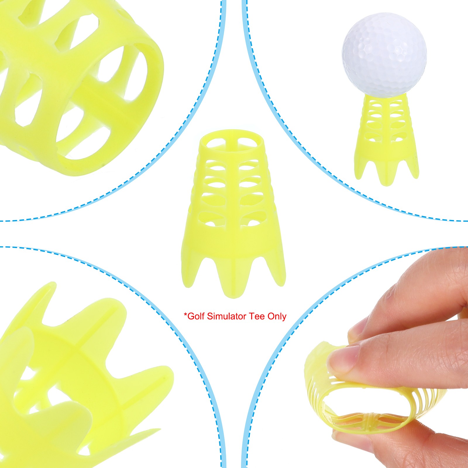 8 Pcs Golf Simulator Te Plastic Golf Te Yellow