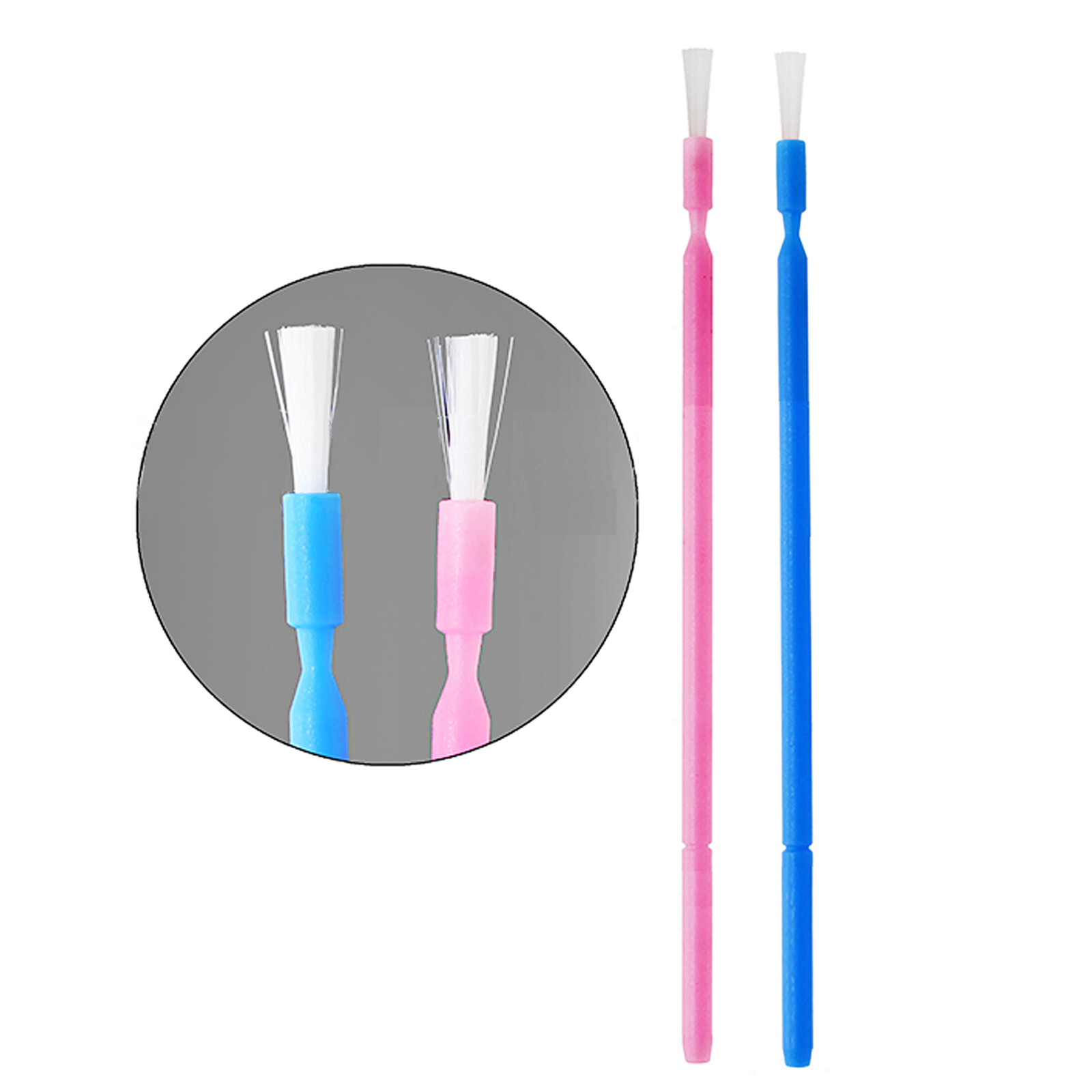 Dental Disposable Micro Applicator Bendable Brush Long Shank Pink/Blue 100 Pcs