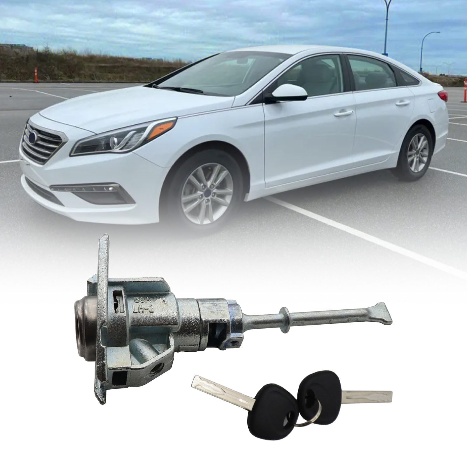 Door Lock Cylinder W/2 Keys Left Driver Compatible with Hyundai Sonata 2009-2...