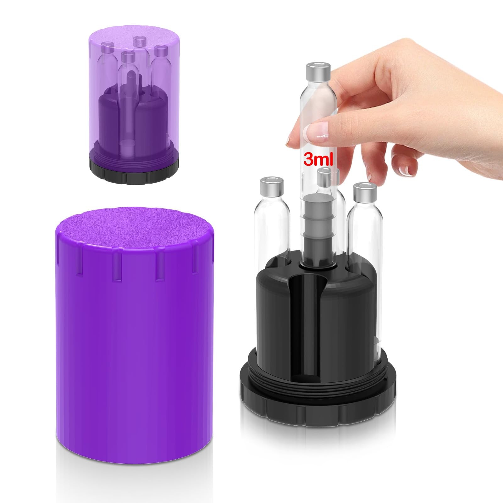 3mL Cartridge Holder with Purge Tower, Travel Pen Cartridges Purge and Fill S...
