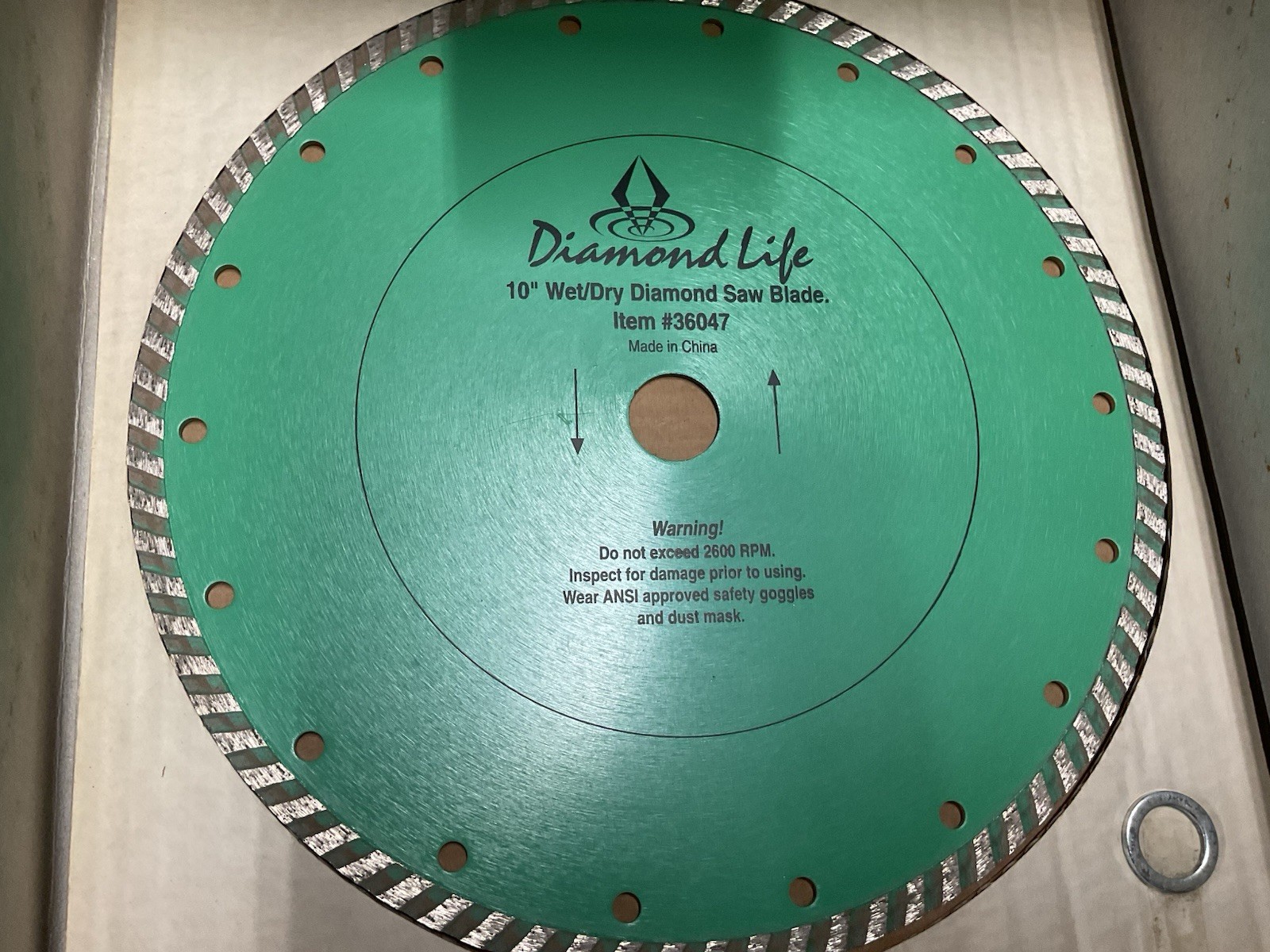 New diamond life 10 inch wet/dry cutting blade 36047