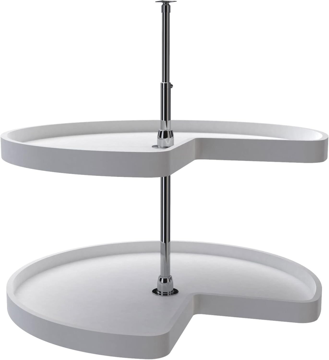 Rev-A-Shelf 32'' Lazy Susan Kidney Polymer 2-Shelf, White, 6472-32-11-52