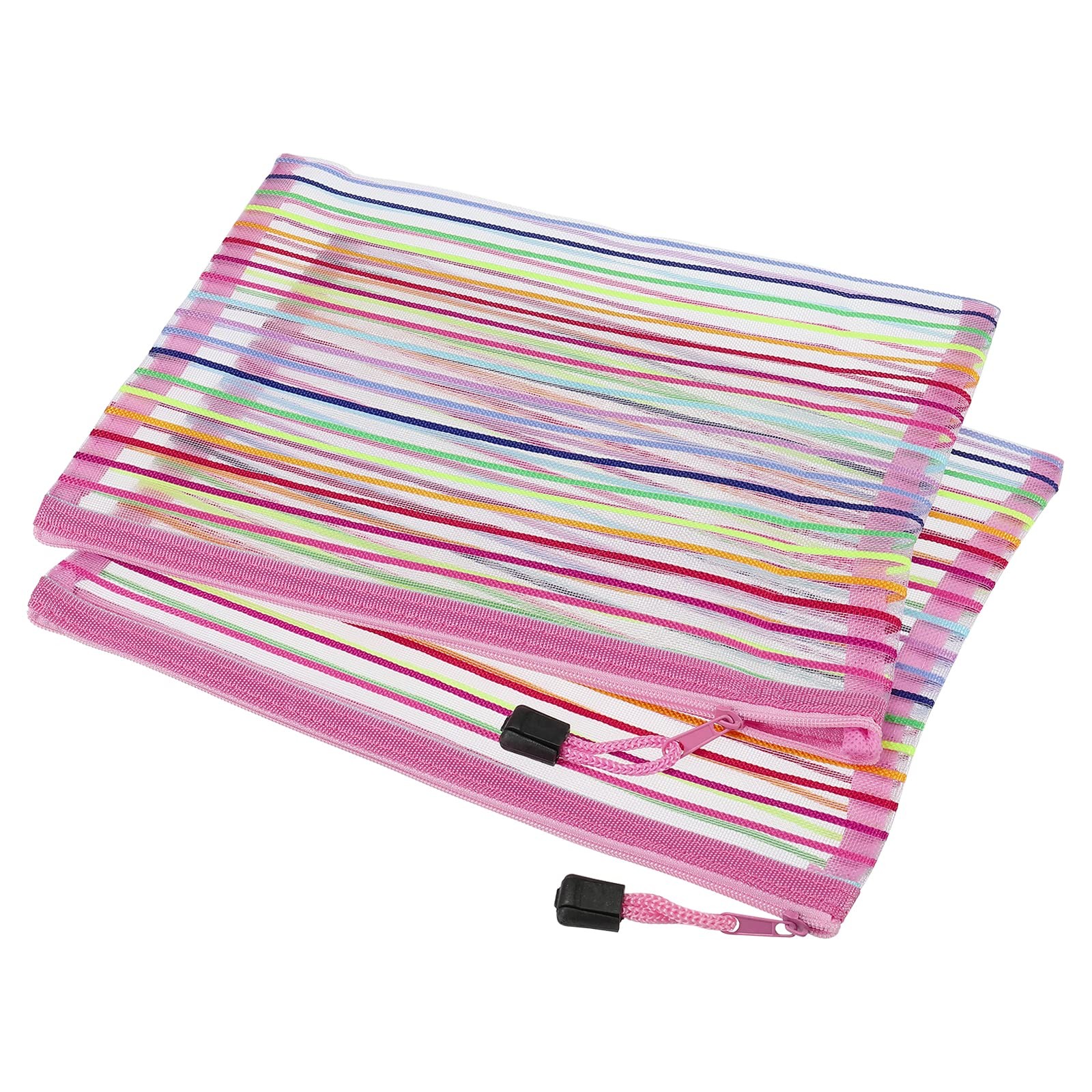 Mesh Zipper Pouches, A5 Colorful Pencil Case Document File Bags Storage Organ...