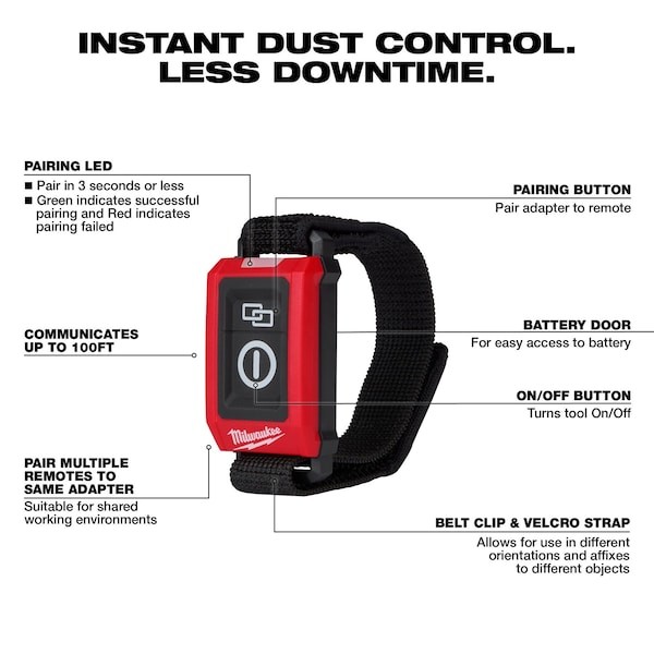 Milwaukee Tool 0950-20 Wireless Dust Control Adapter & Remote Kit