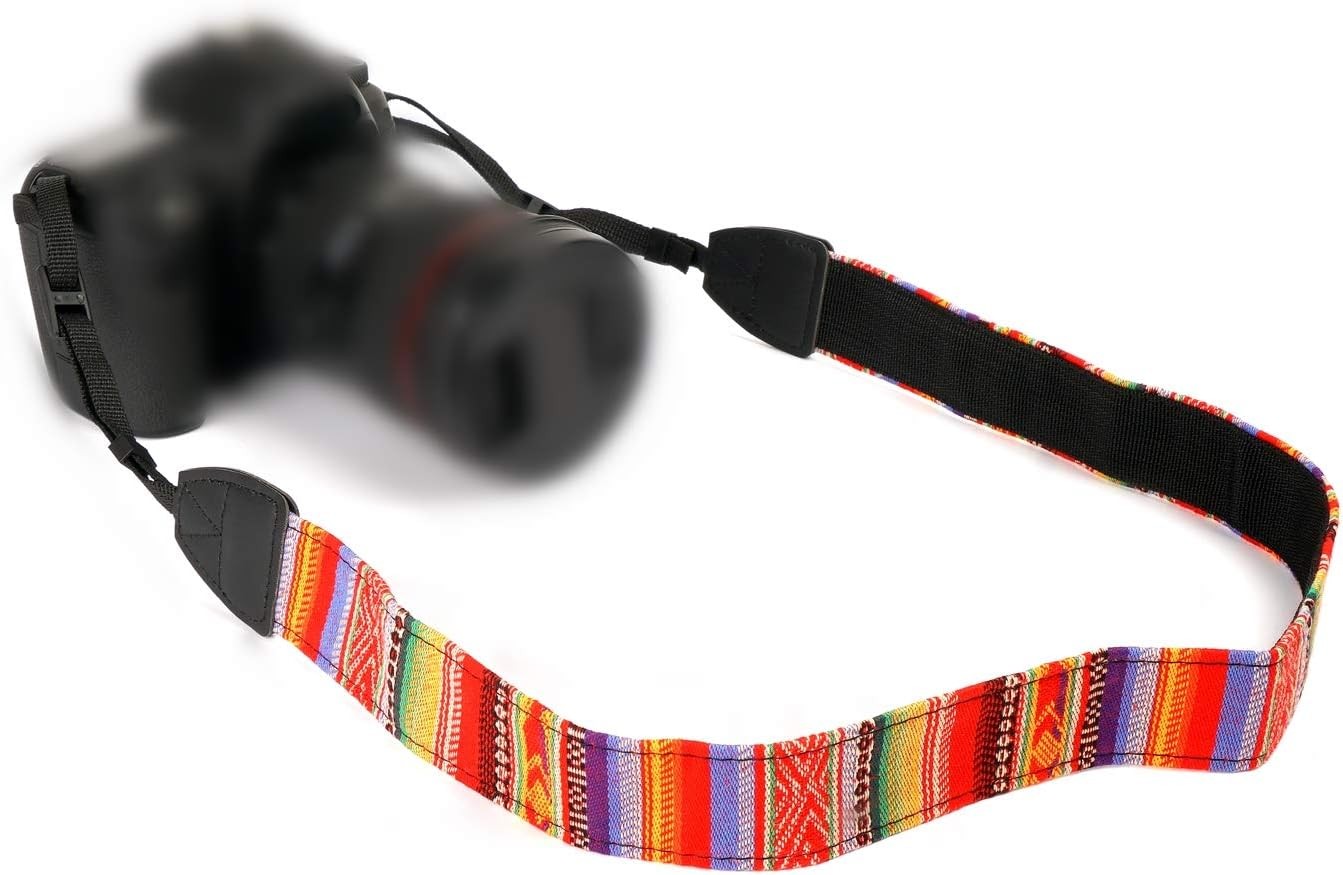 Camera Strap Canvas Rainbow Shoulder Strap with Quick Release Buckles |
