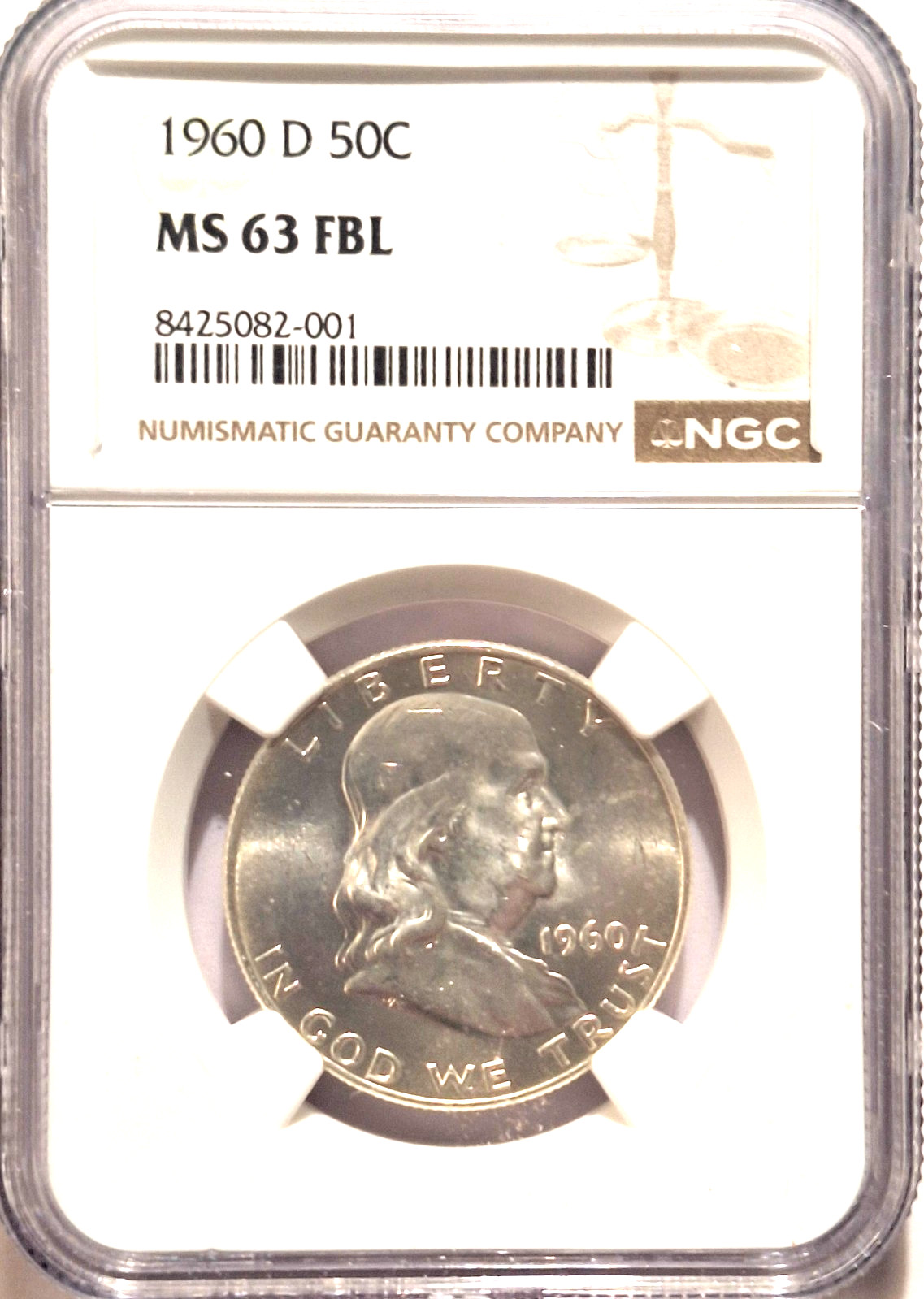 1960 D Franklin Half Dollar NGC MS 63 FBL