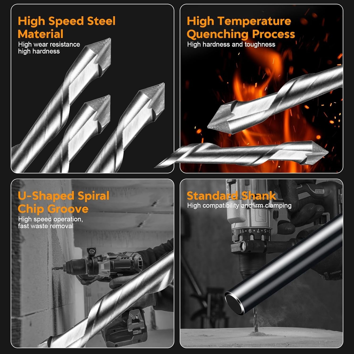 12Pcs 3/16" Drywall Cut Out Bit GuidePoint Cutout Router Bit Rotary Tool Saw Bit