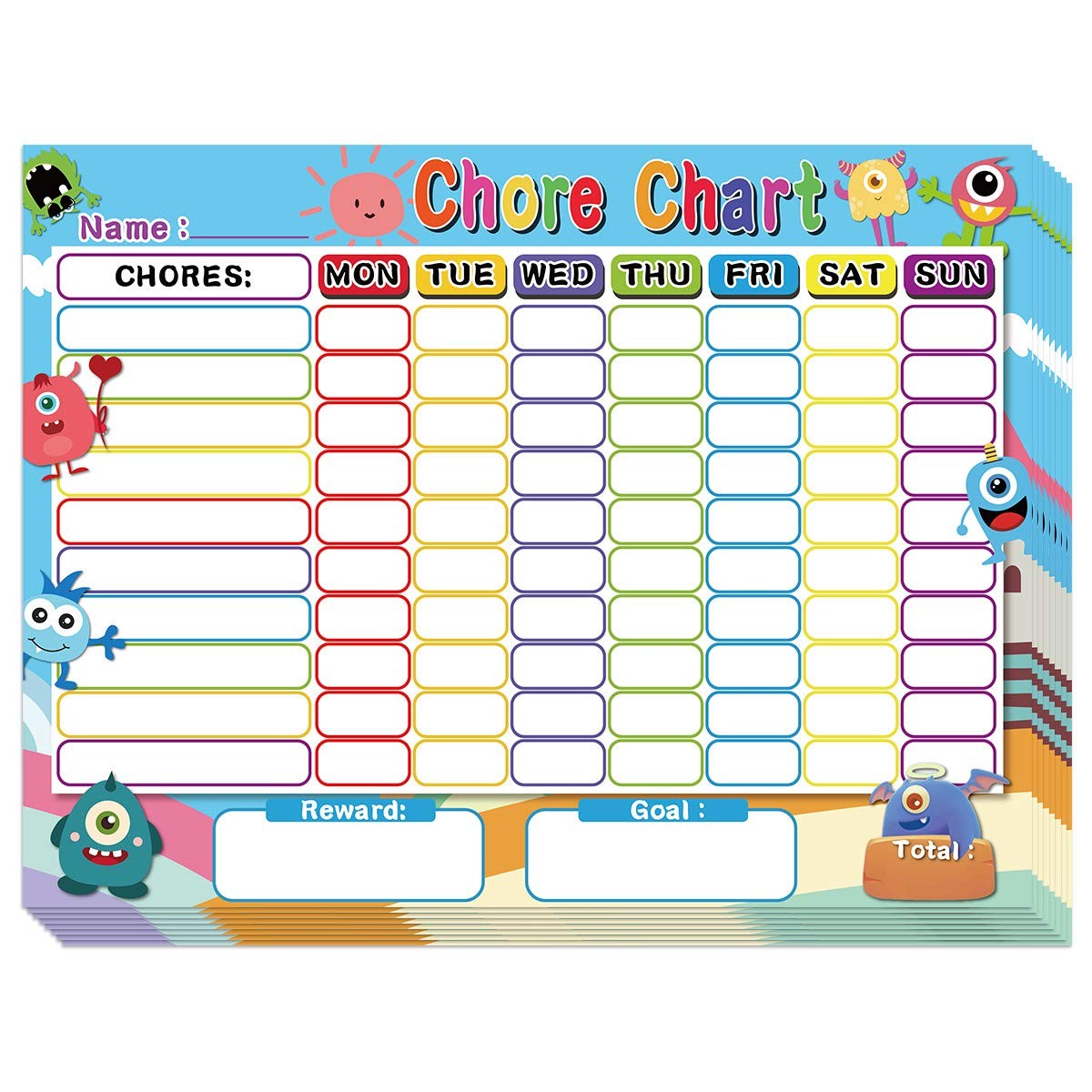 Dry Erase Chore Chart For Kids Reward Chart Reusable Self-adhesive Beh