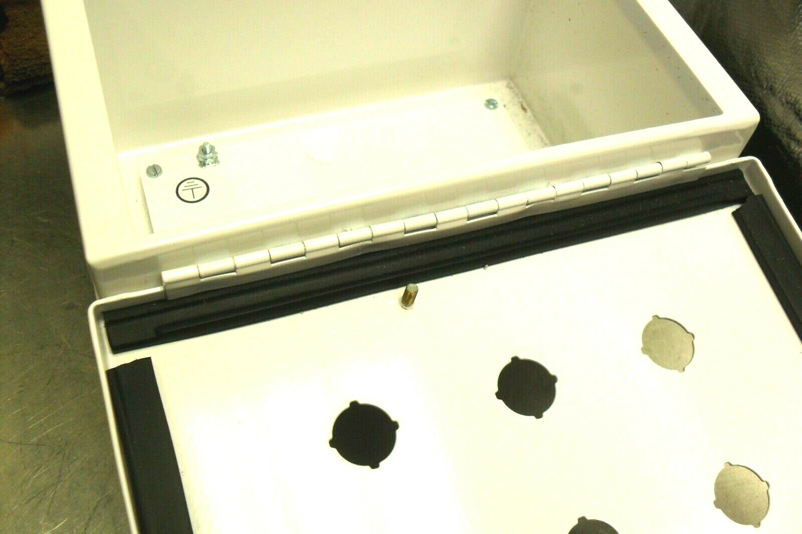 Hoffman E6PB 6 Hole Enclosures w/ Backing Plate,White New