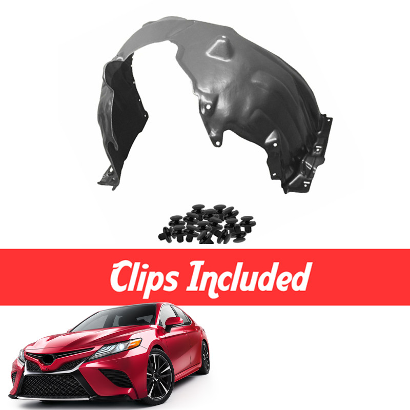 Driver Side Fender Liner w/Clips For 2018-2024 Toyota Camry L LE XLE TO1248227