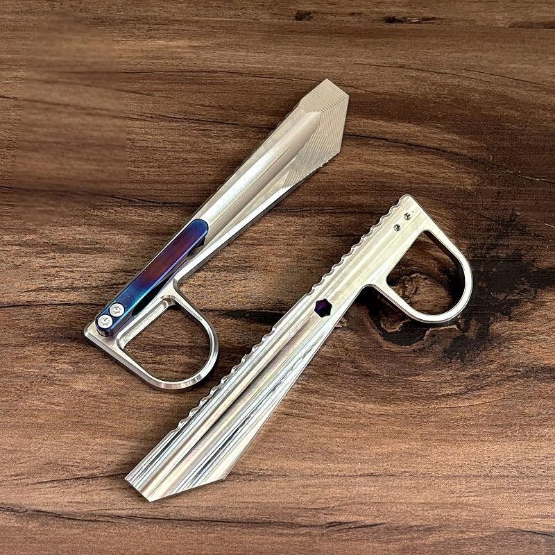 EDC Titanium Pry Bar Crowbar Wrench with Pocket Clip Outdoor Camping Multi Tools