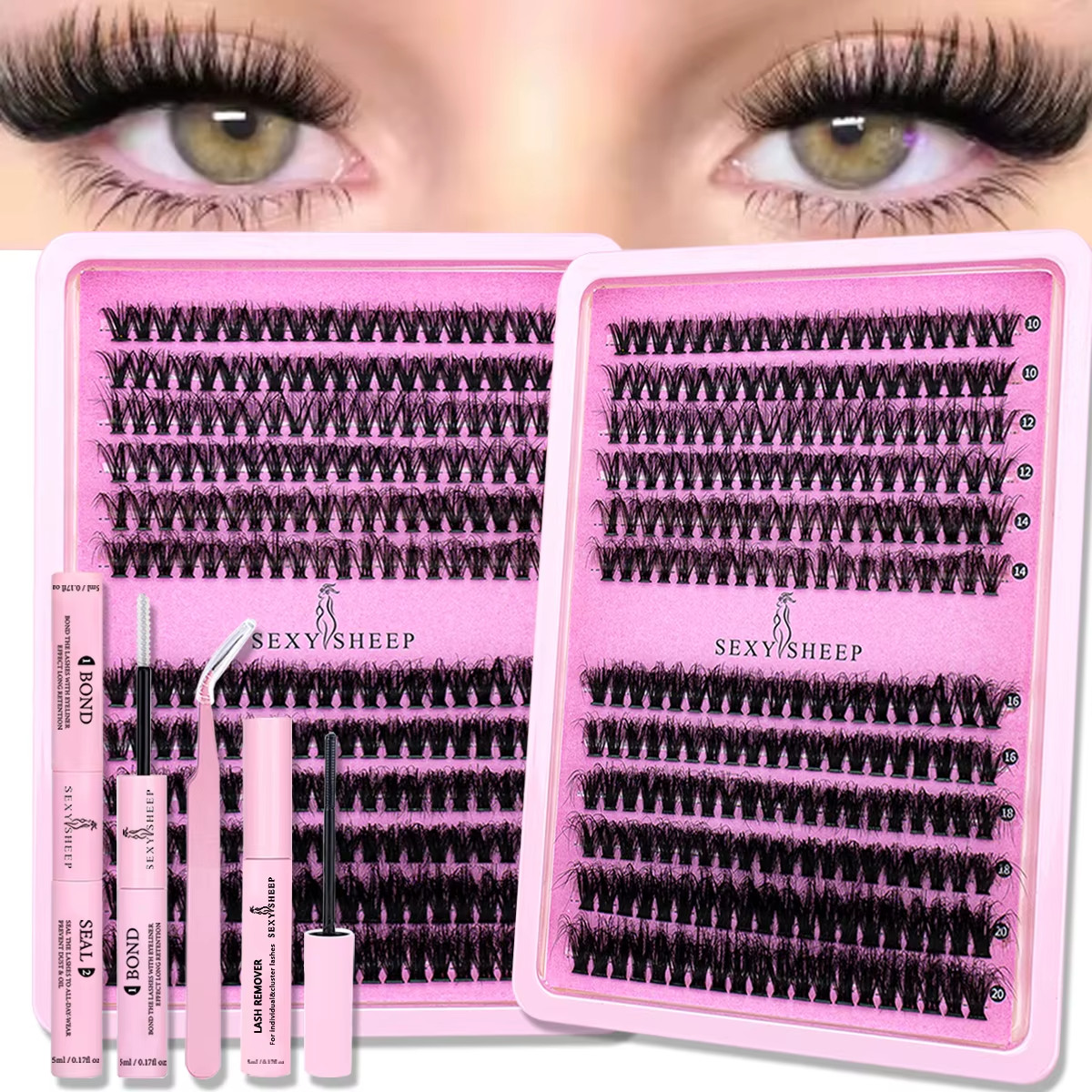 DIY Clusters Lashes 40D60D Eyelash Extension Dovetail Segmented Lashes Individua