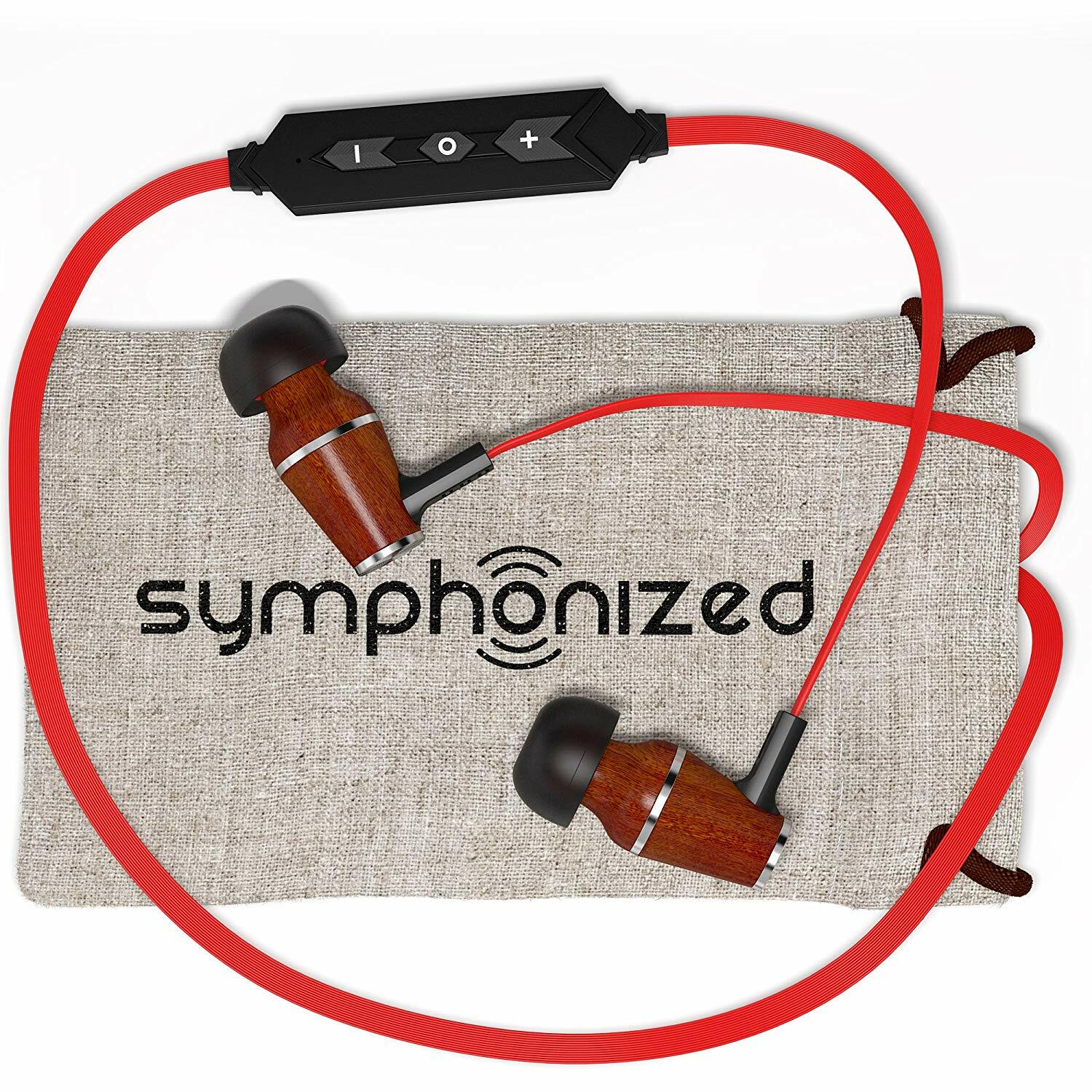 Symphonized XTC Wireless Earbuds, Bluetooth Stereo in Ear Headphones - Red