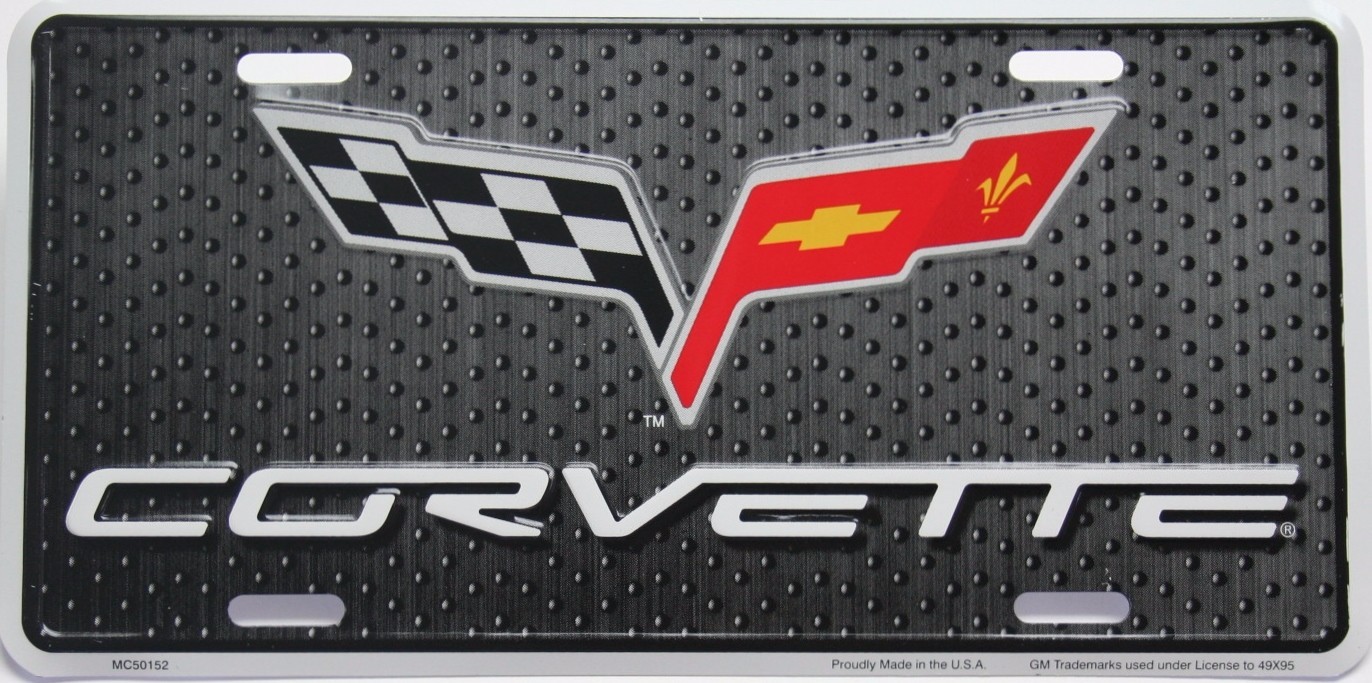 Chevy license plate bow tie chevrolet tag gm corvette sign logo emblem stingray