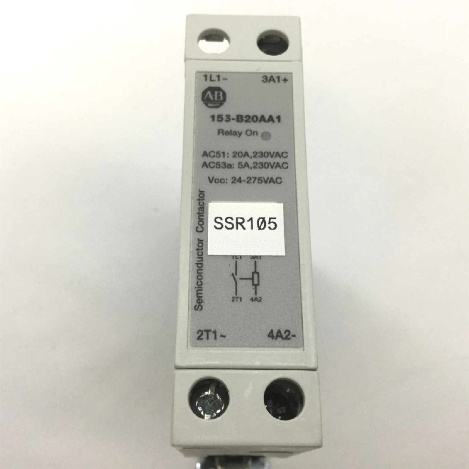 Allen Bradley 156-B20AA1 Solid State Semiconductor Contactor, Control: 24-275VAC