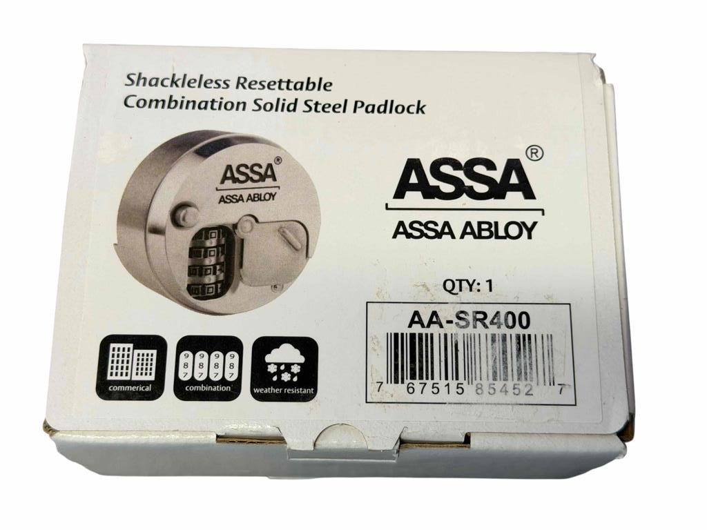 Assa Abloy Shackleless Resettable Combination Solid Steel Padlock Puck AA-SR400