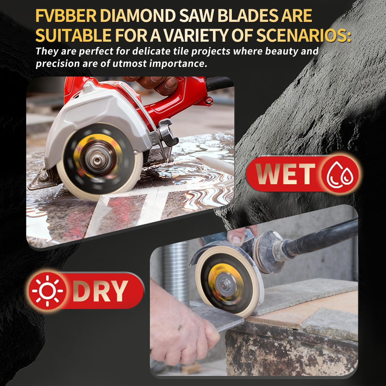 3-Pack 4-1/2 Inch Diamond Blade for Angle Grinder - Super Thin Turbo Mesh Cuttin