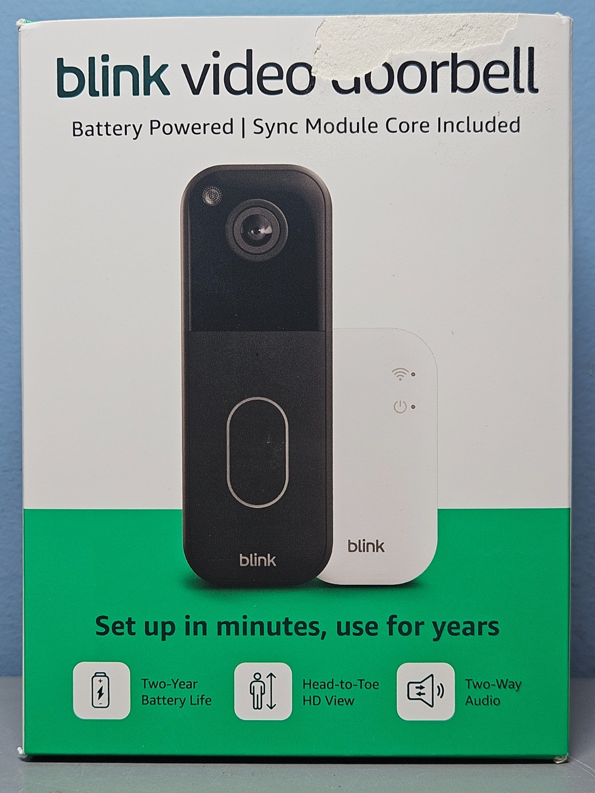 Blink Video Doorbell Battery Powered Sync Module Core Included - New & Sealed