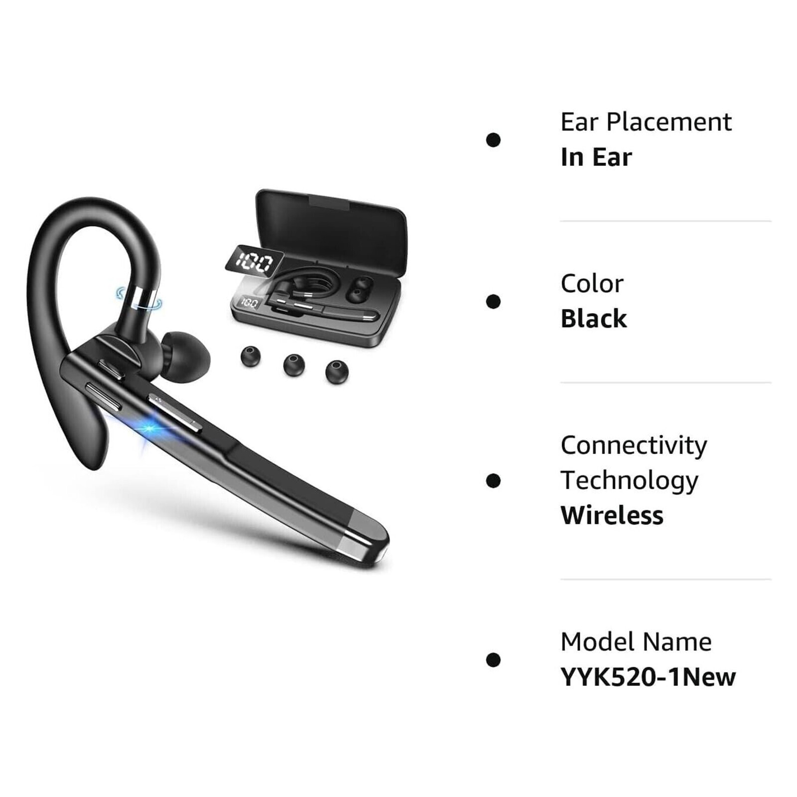 Trucker Wireless Headset Mic Blue Parrot Bluetooth Noise Cancellin Earpiece