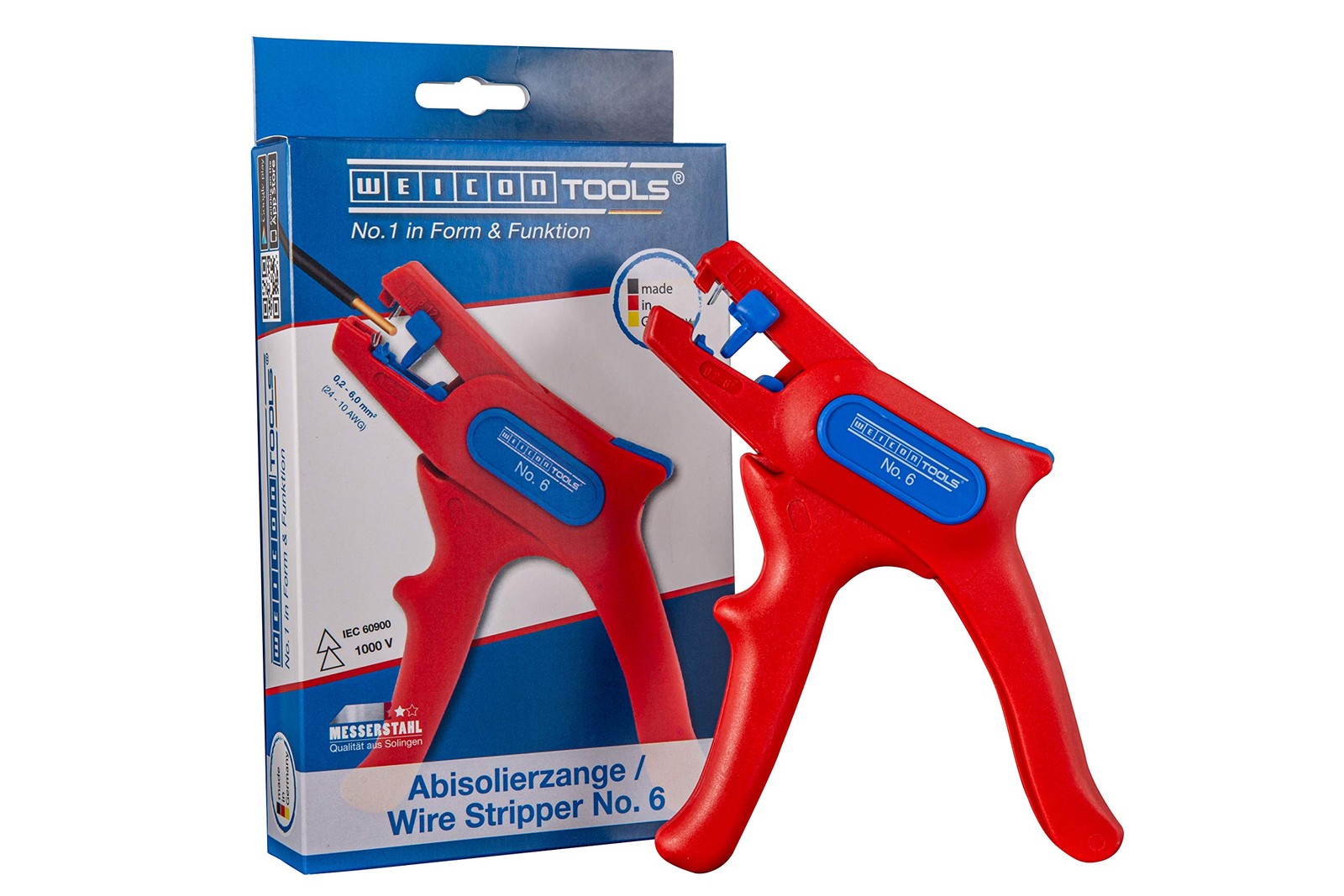 WEICON Wire Stripper No. 6 | for live working up to 1000 One Size, Red / Blue