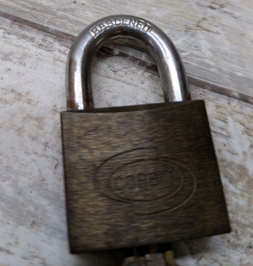 Corbin Padlock and Key Set Brass Base 1 Keys Used Tested