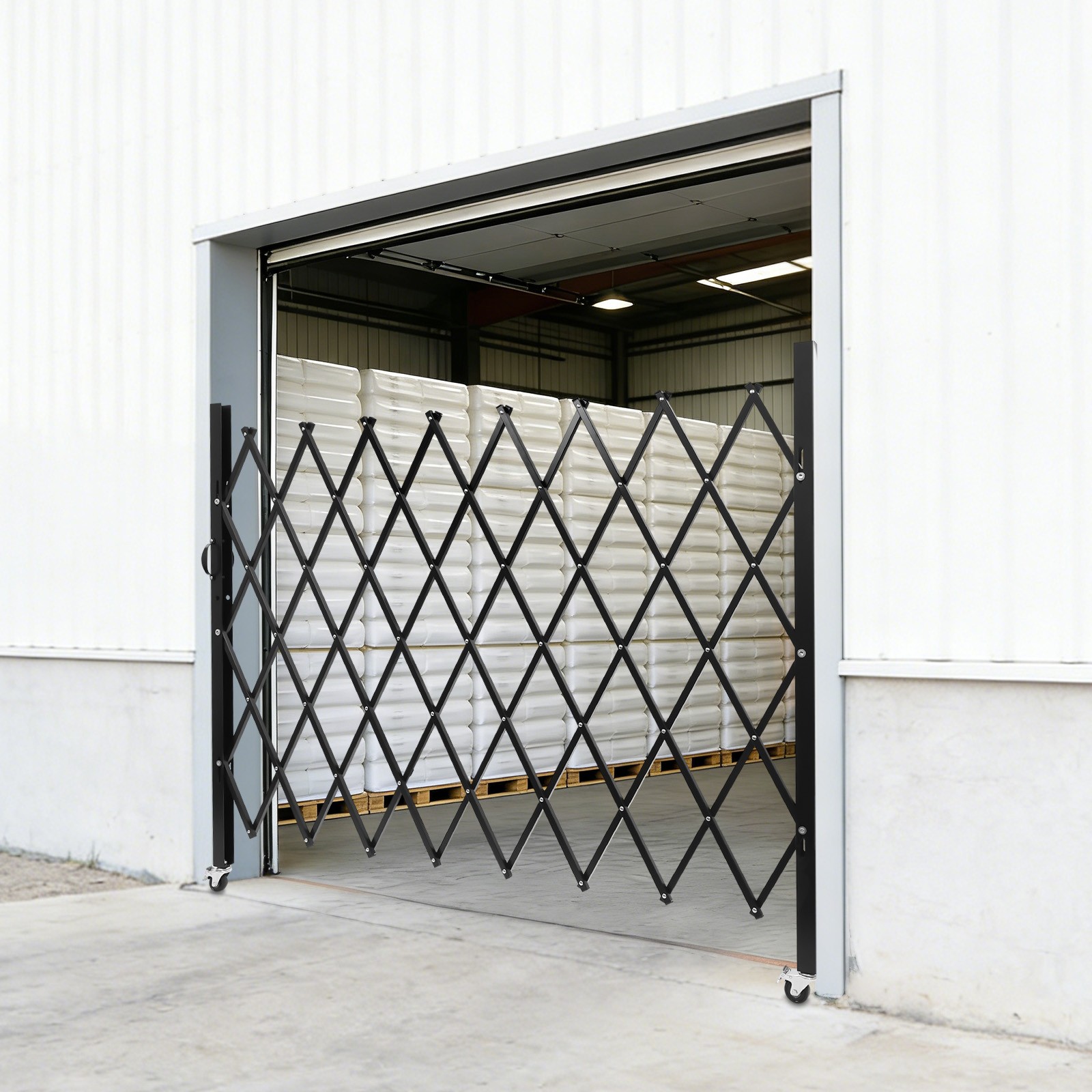 Single Folding Security Gate Rolling Barricade Gate Accordion Security Gate