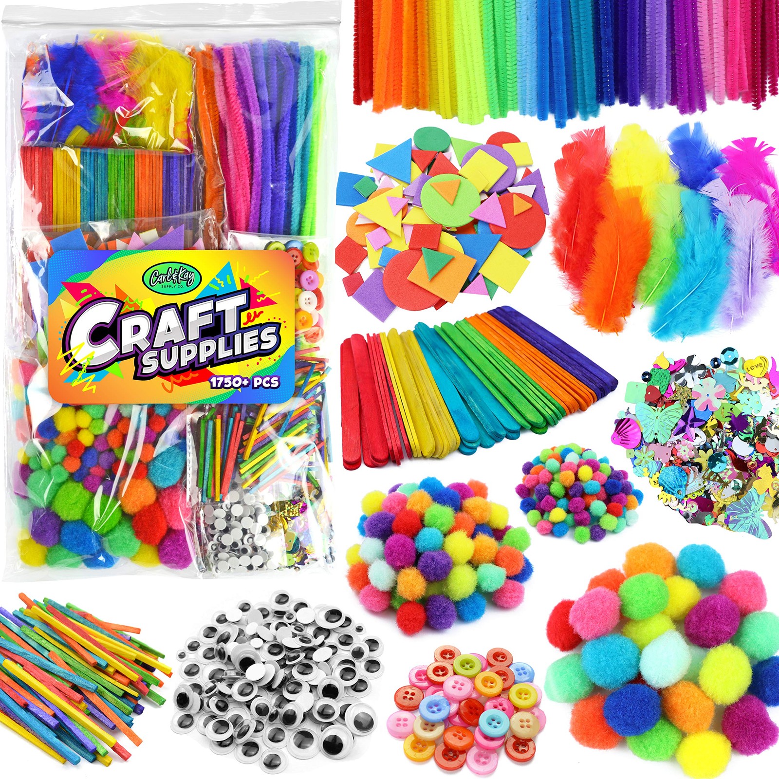 Arts & Crafts Supplies Kits & Materials Set for Small to Medium, Assorted