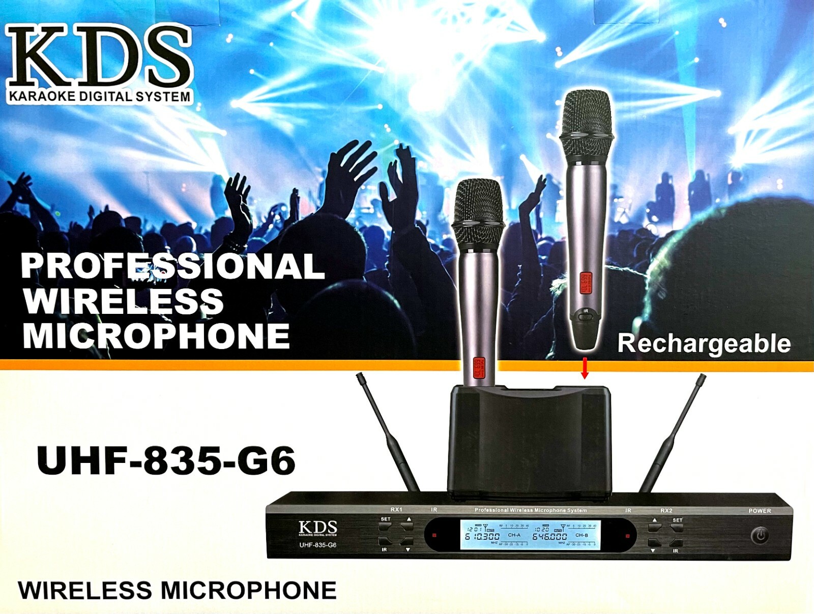 Professional Wireless Microphones KDS UHF-835-G6