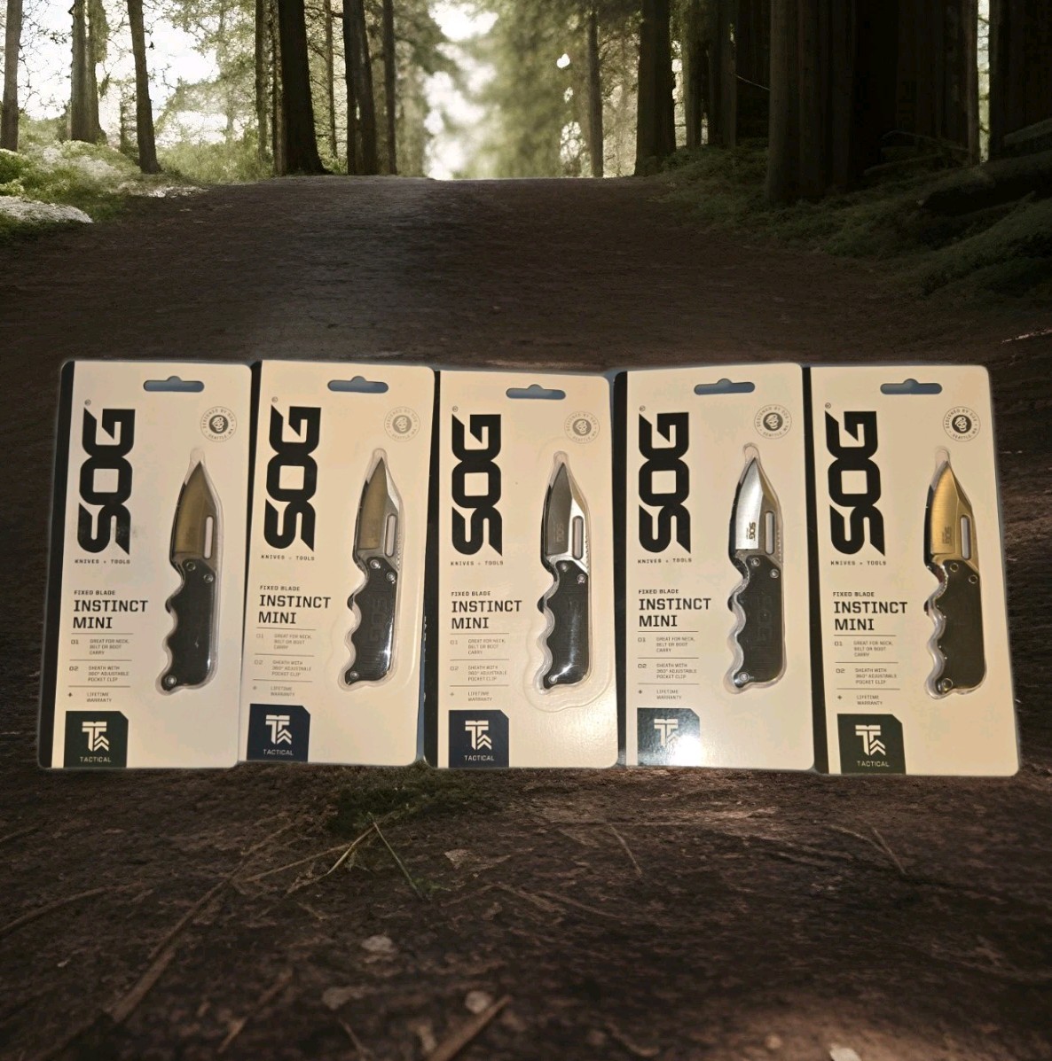 FIVE SOG Instinct Mini Fixed Blade Knife G10 Full Tang Neck Knife Sheath EDC